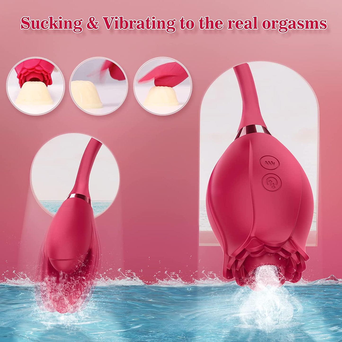 10 Patterns Rose Clitoral Sucking Vibrator with Licking Vibrating Egg