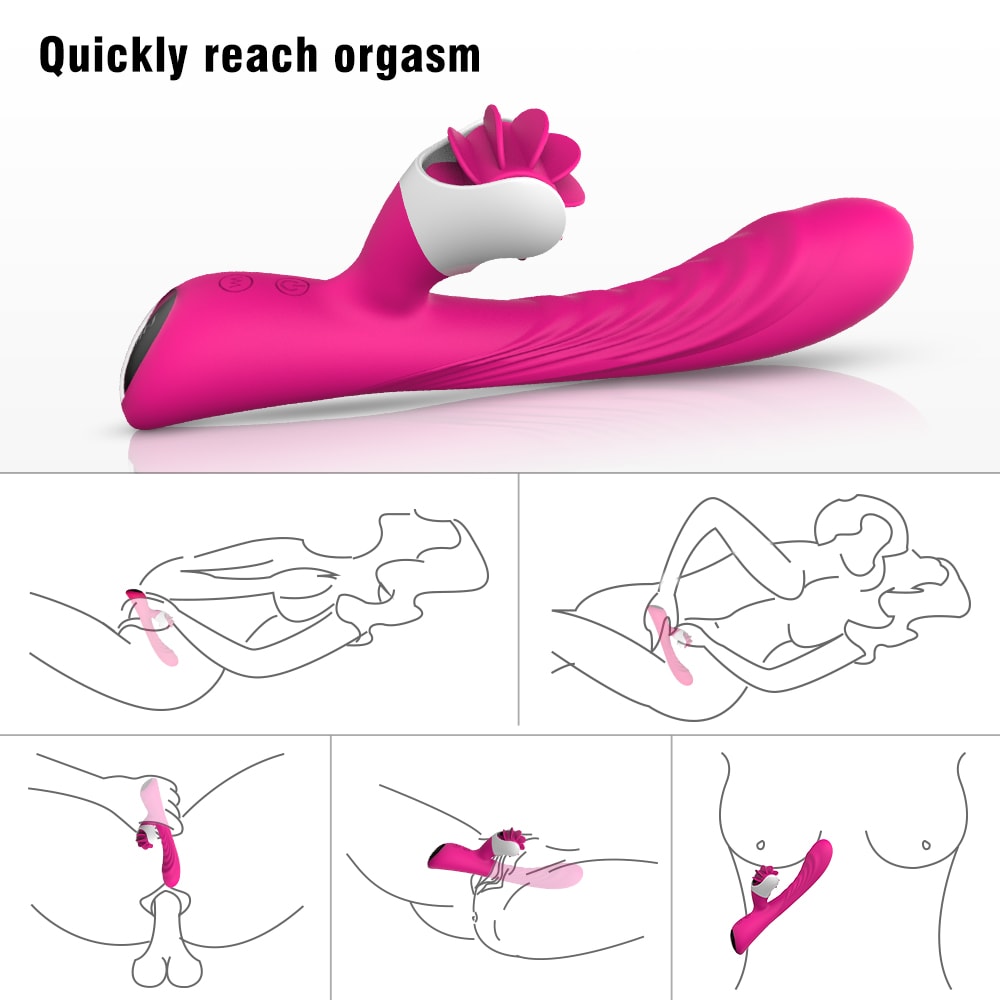 6 Rotation 9 Vibration Modes G Spot Rabbit Vibrator with 9 Color Light