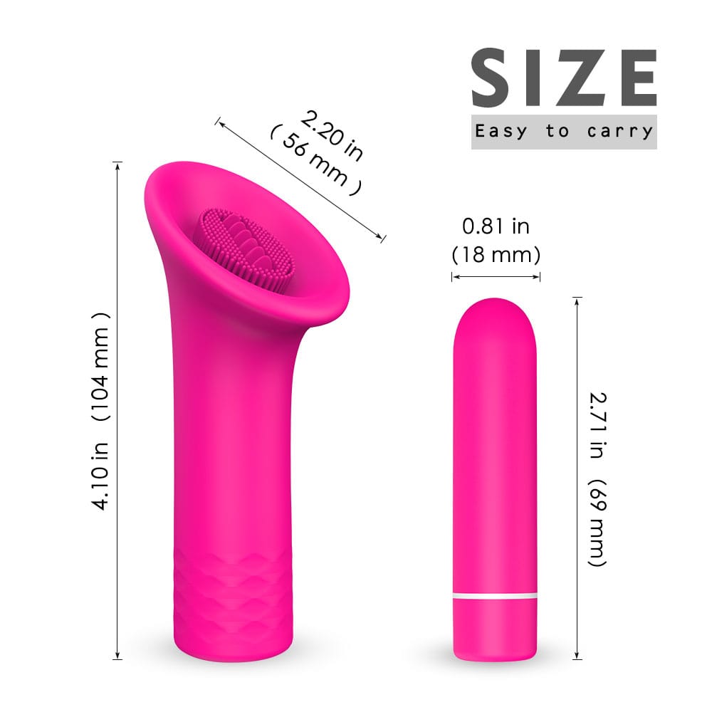 9 Vibration Modes Detachable Bullet Clitoral Licking Vibrator Massager