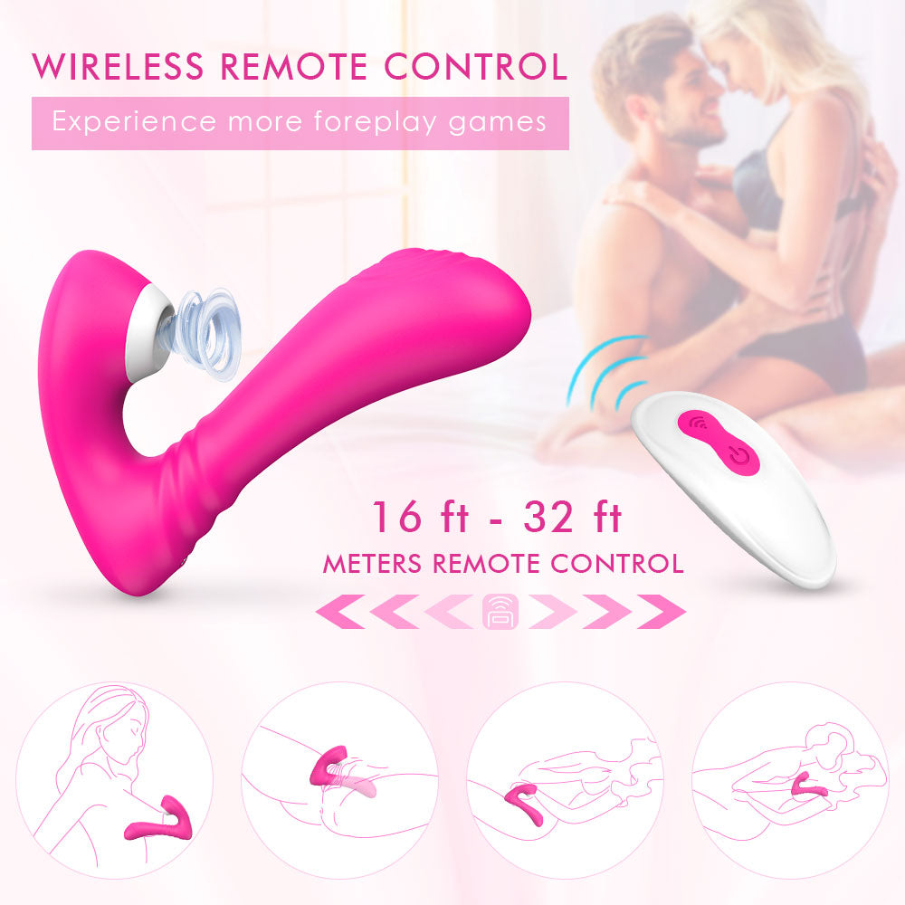 Sucking Clit Stimulator G Spot Thumping Vibrator Wearable 9*9 Modes