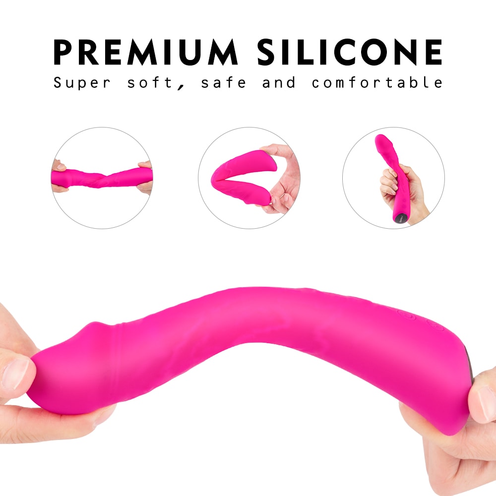 9 Modes Bendable Realistic Penis G-Spot Vibrator with Colorful Lights