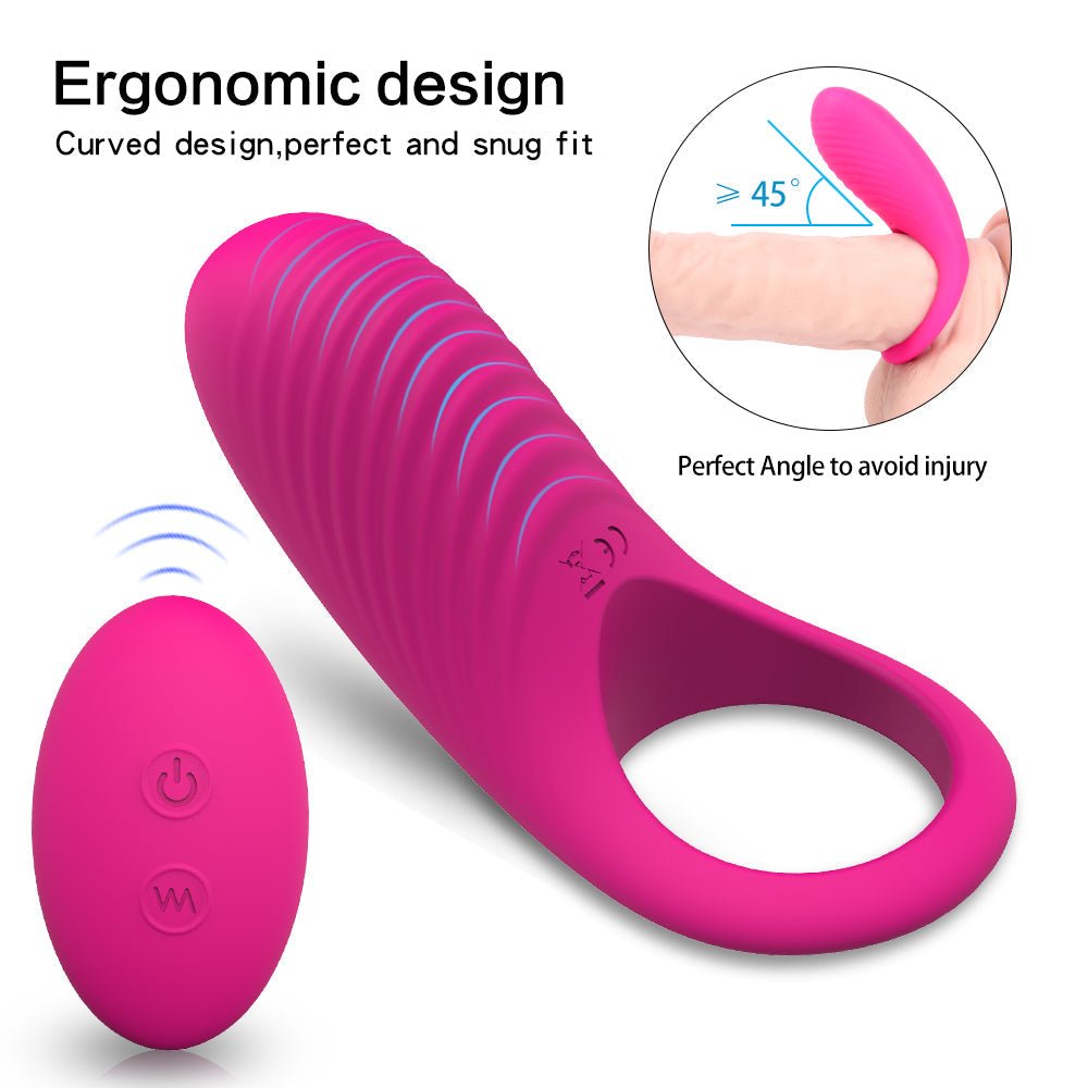 Remote Control 9-Speed Silicone Penis Cock Ring Couple Vibrator