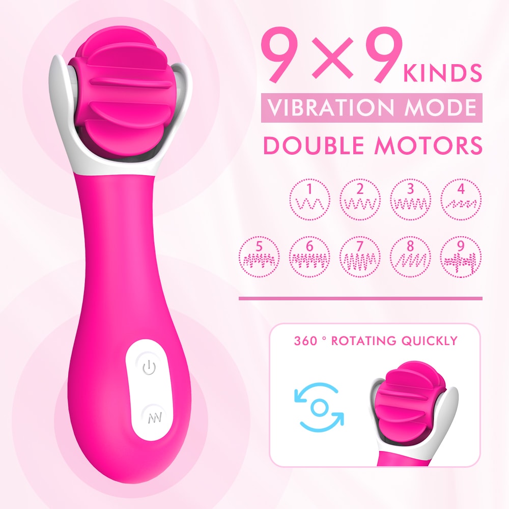 3 IN 1 Functions 360° Rotating Tongue Licking Clitoral Vibrator G Spot