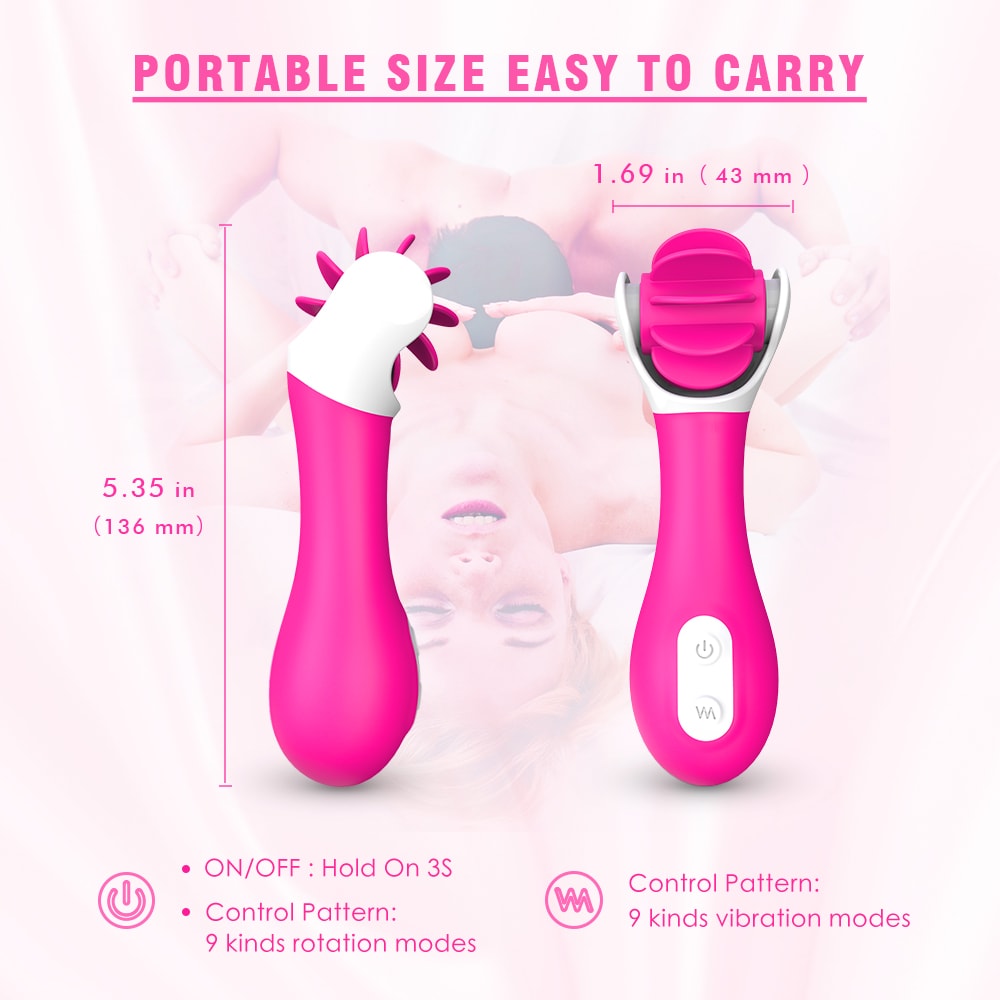 3 IN 1 Functions 360° Rotating Tongue Licking Clitoral Vibrator G Spot