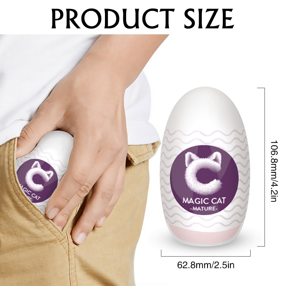 MATURE 3D Textured Vagina Stretchy EGG Male Masturbator Portable Cup