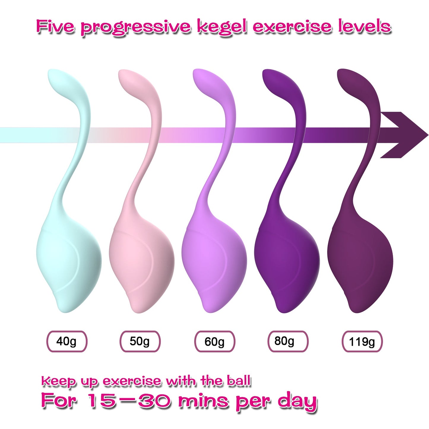 Silicone Kegel Ben Wa Balls Kit For Women Vaginal Tightening Exercise