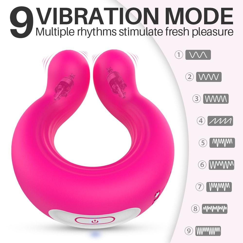 Vibrating Cock Penis Ring 9 Vibrations Clitoris Couple Stimulator