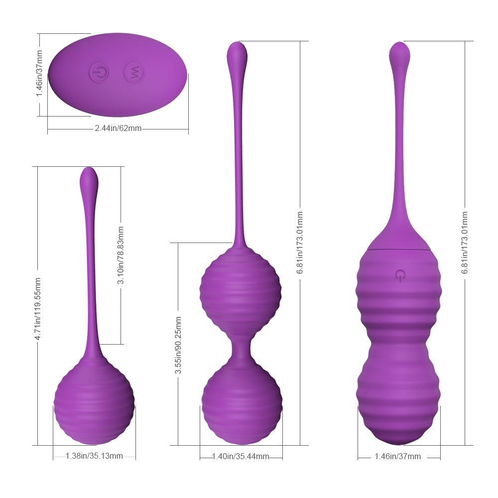 Silicone Wireless Powerful 9 Speed Vibrating Kegel Balls Vibrator