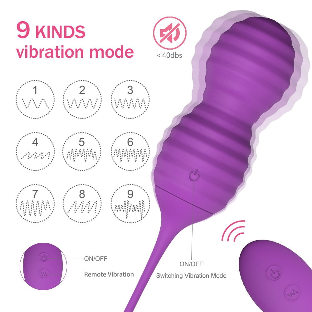 Silicone Wireless Powerful 9 Speed Vibrating Kegel Balls Vibrator