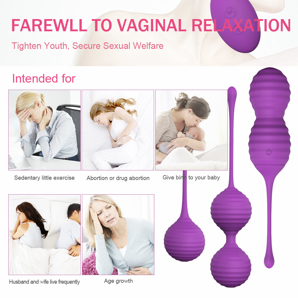 Silicone Wireless Powerful 9 Speed Vibrating Kegel Balls Vibrator