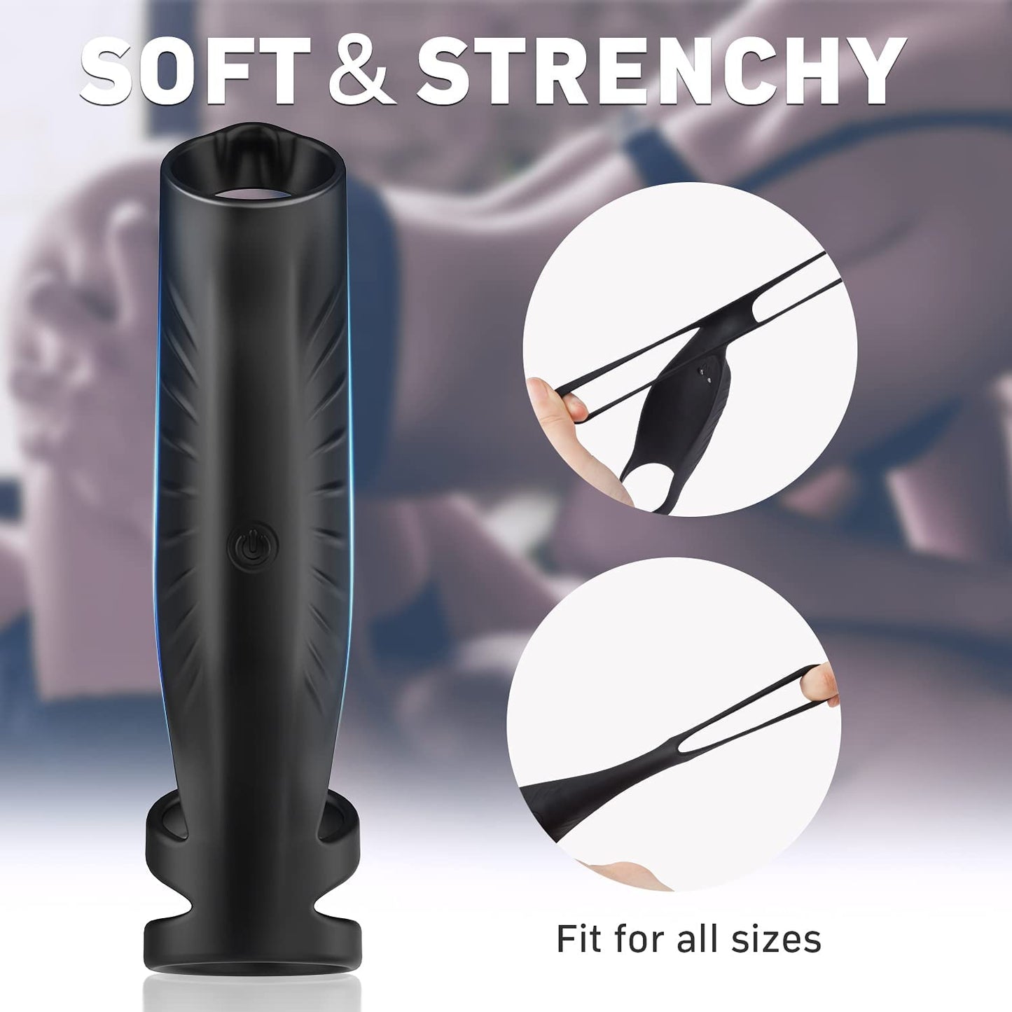 9 Modes Vibrating Triple Cock Ring Extender Sleeve for Longer Erection