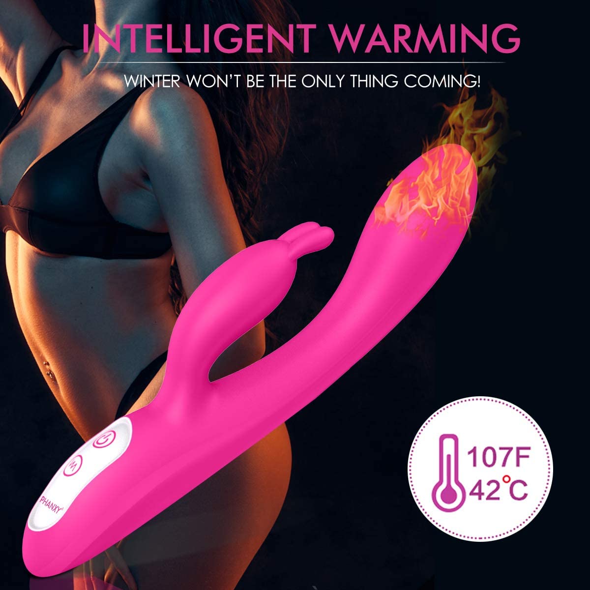 9 Vibrations Waterproof Powerful Rabbit Vibrator with Heating Function