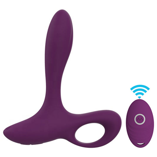 Wireless Remote 10-Mode Bendable Plug Anal Prostate Vibrator Pull Ring