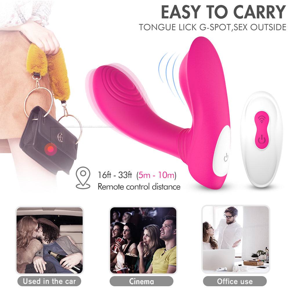 2*9 Modes Clitoris Sliding G Spot Flapping Panty Vibrator with Remote