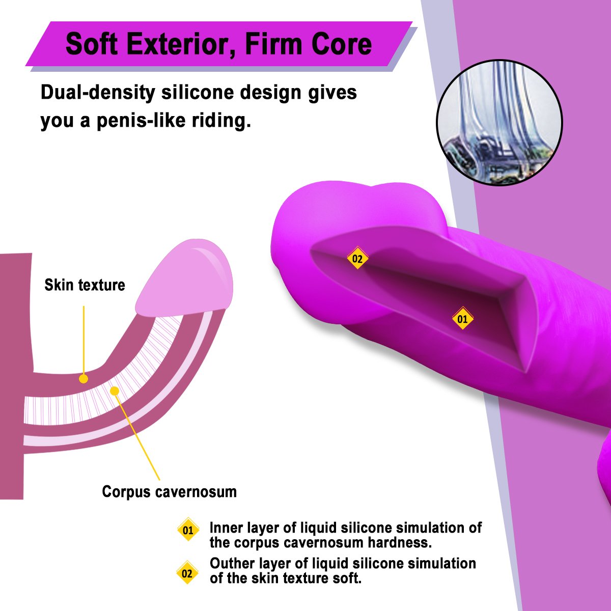 9.5 Inch Super Soft Liquid Realistic Silicone Dildo Lifelike Penis