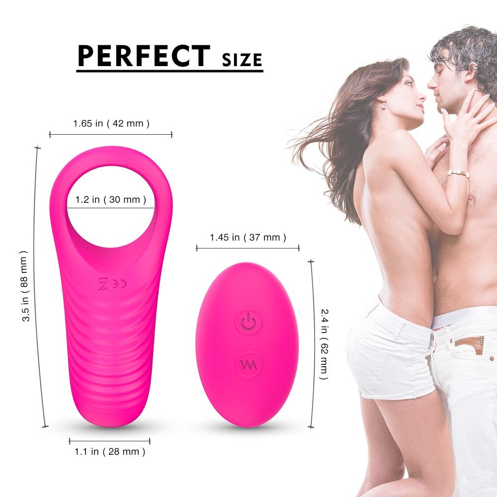 Remote Control 9-Speed Silicone Penis Cock Ring Couple Vibrator