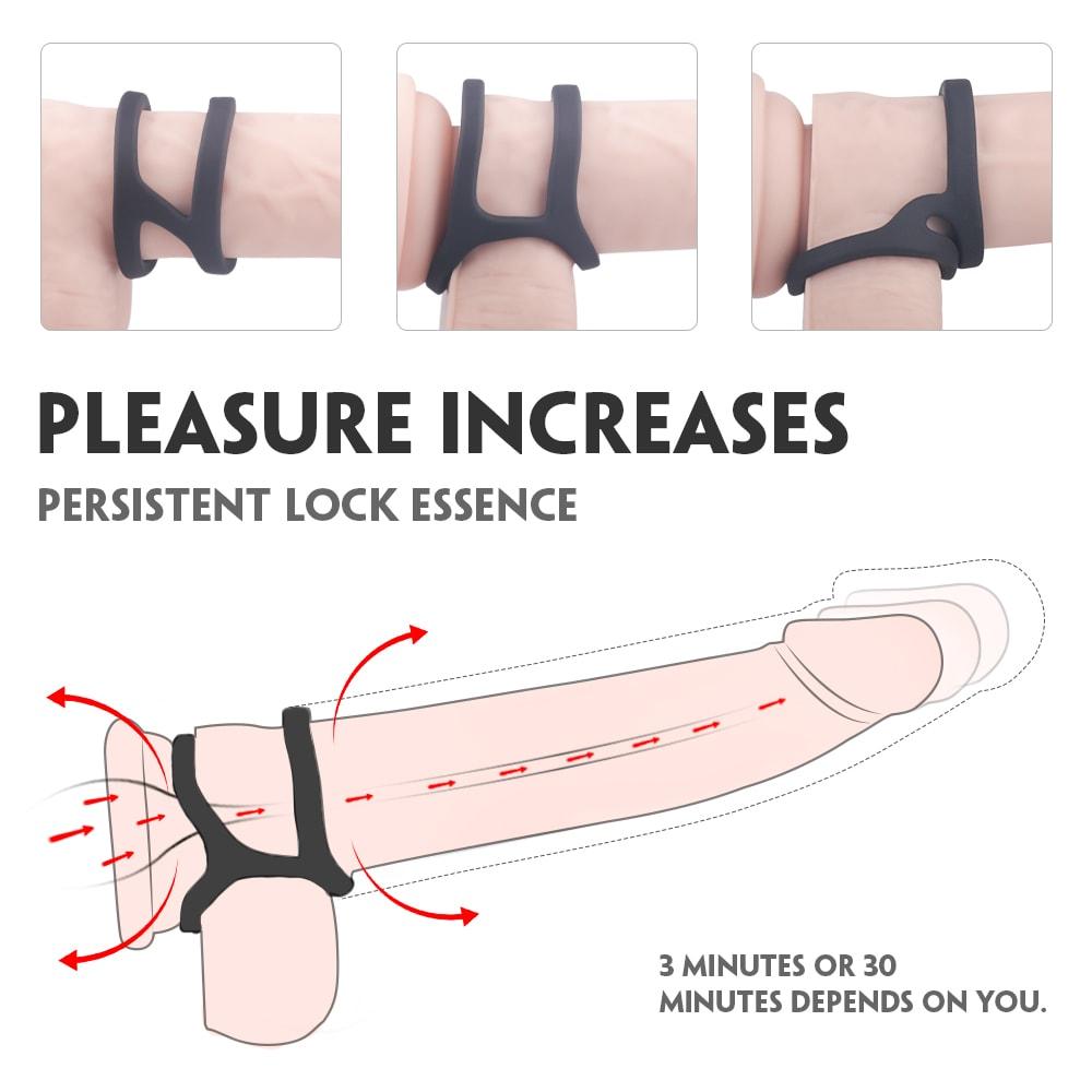 Longer Harder Silicone Dual Penis Ring Erection Enhancing Sex Toy