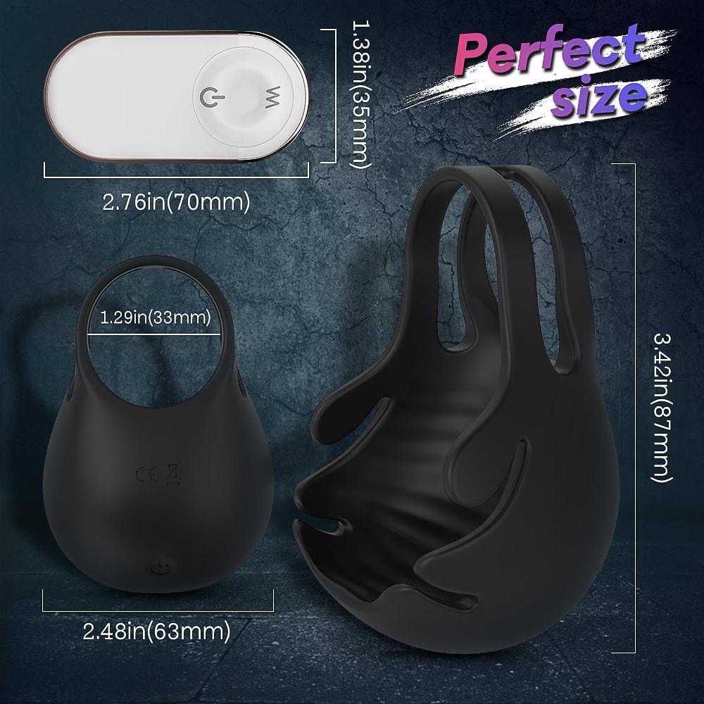 Vibrating Penis Ring Cock Balls Stimulator with 9 Modes Covert Use