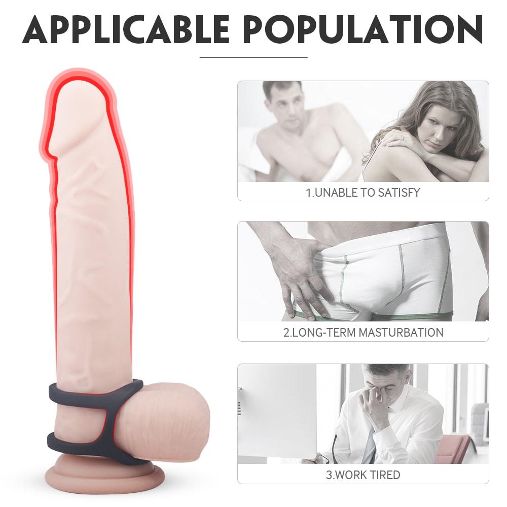 Longer Harder Silicone Dual Penis Ring Erection Enhancing Sex Toy