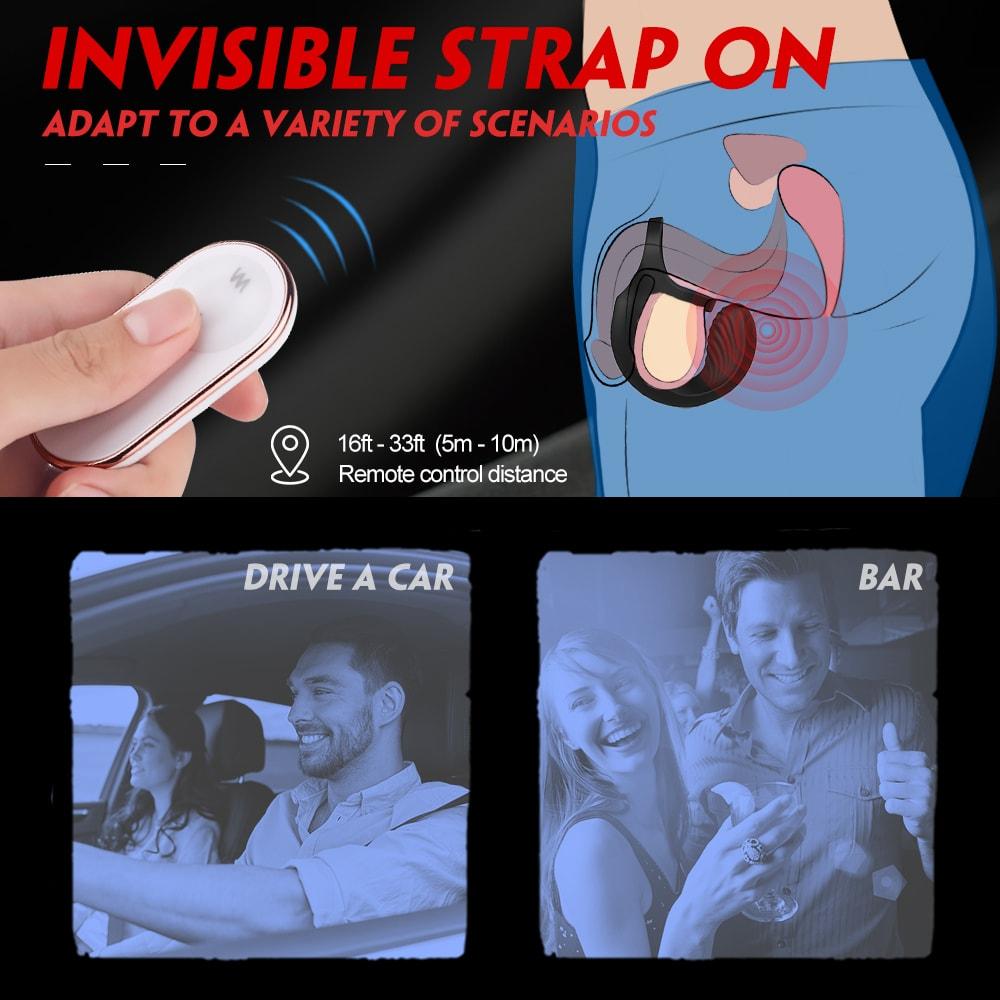 Vibrating Cock Ring Invisible Strap On Design Taint Teaser 9 Modes