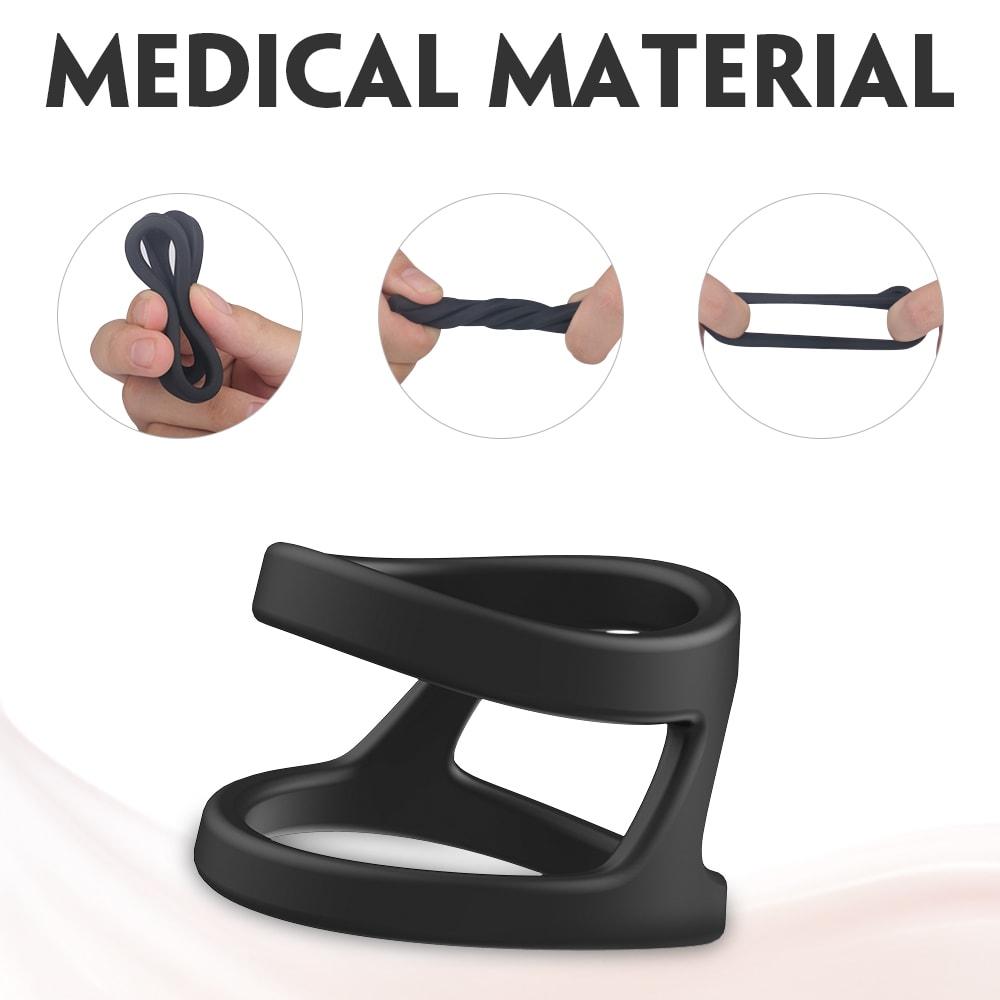 Longer Harder Silicone Dual Penis Ring Erection Enhancing Sex Toy