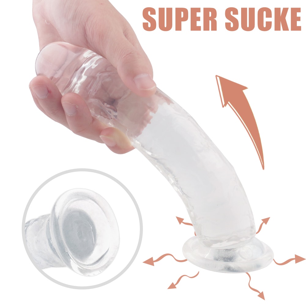 4 Kinds Size Super Suction Transparent Realistic Dildo Ball-free