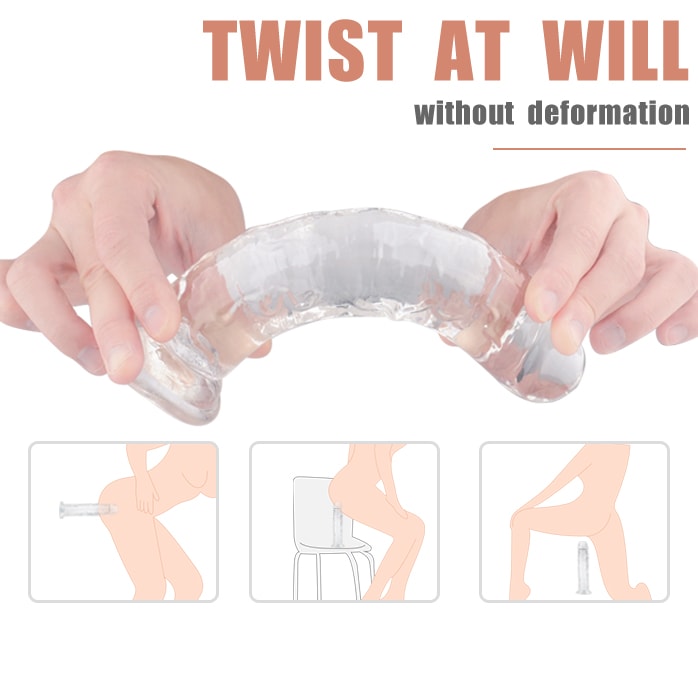 4 Kinds Size Super Suction Transparent Realistic Dildo Ball-free